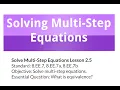 Solve Multi-Step Equations Lesson 2 5