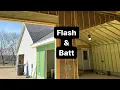 Flash and Batt GARAGE insulation Rockwool Comfortbatt R15 Garage Build Ep 14