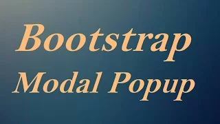 Bootstrap modal popup