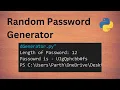 Generate Random Password using Python Explained in Hindi