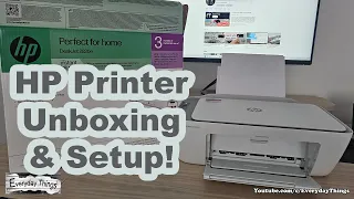 Unboxing and Setup for First Use HP DeskJet Printer and Scanner