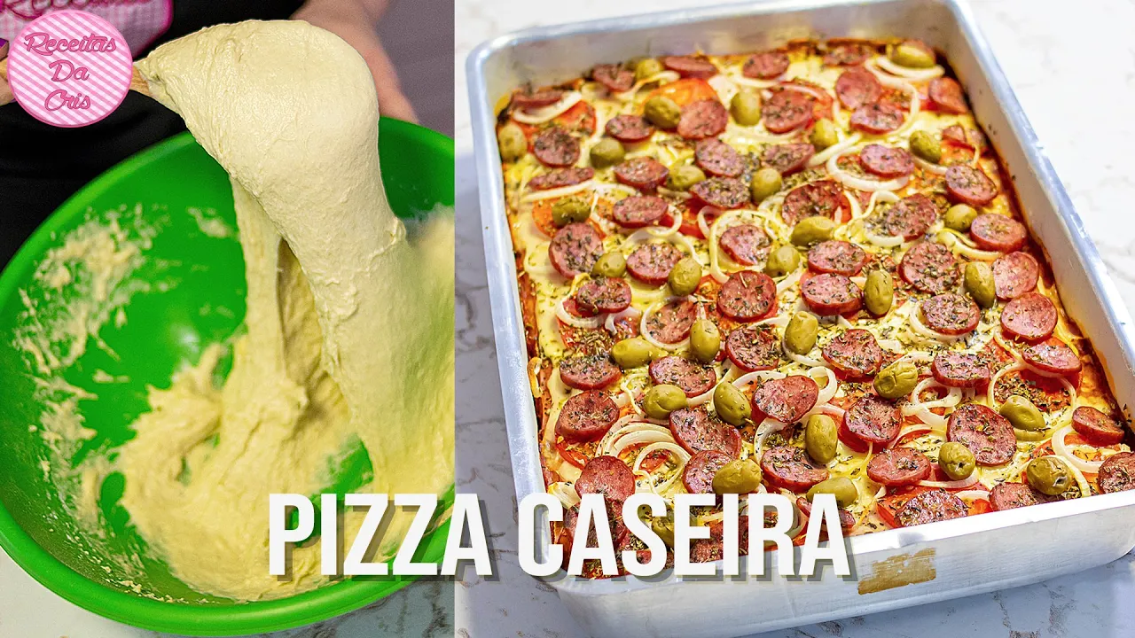 PIZZA CASEIRA DE MASSA MOLE | MEXEU TÁ PRONTA A MASSA ???? ECONÔMICA FÁCIL DE FAZER???? RECEITAS DA CRIS