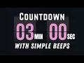 3-Minute Flip Clock Timer Start Beeps for Focus