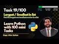 Find Largest Smallest number in a list Task - Learn Python programming with 100 tasks