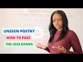Unseen Poetry How To EASILY Get Full Marks In GCSE Literature Paper 2 Section C GCSE 2026 Exams