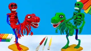 Making Dinosaur man Superheroes Spider-man, Hulk with Polymer Clay 🧟‍♂️ Polymer Clay Speed Build