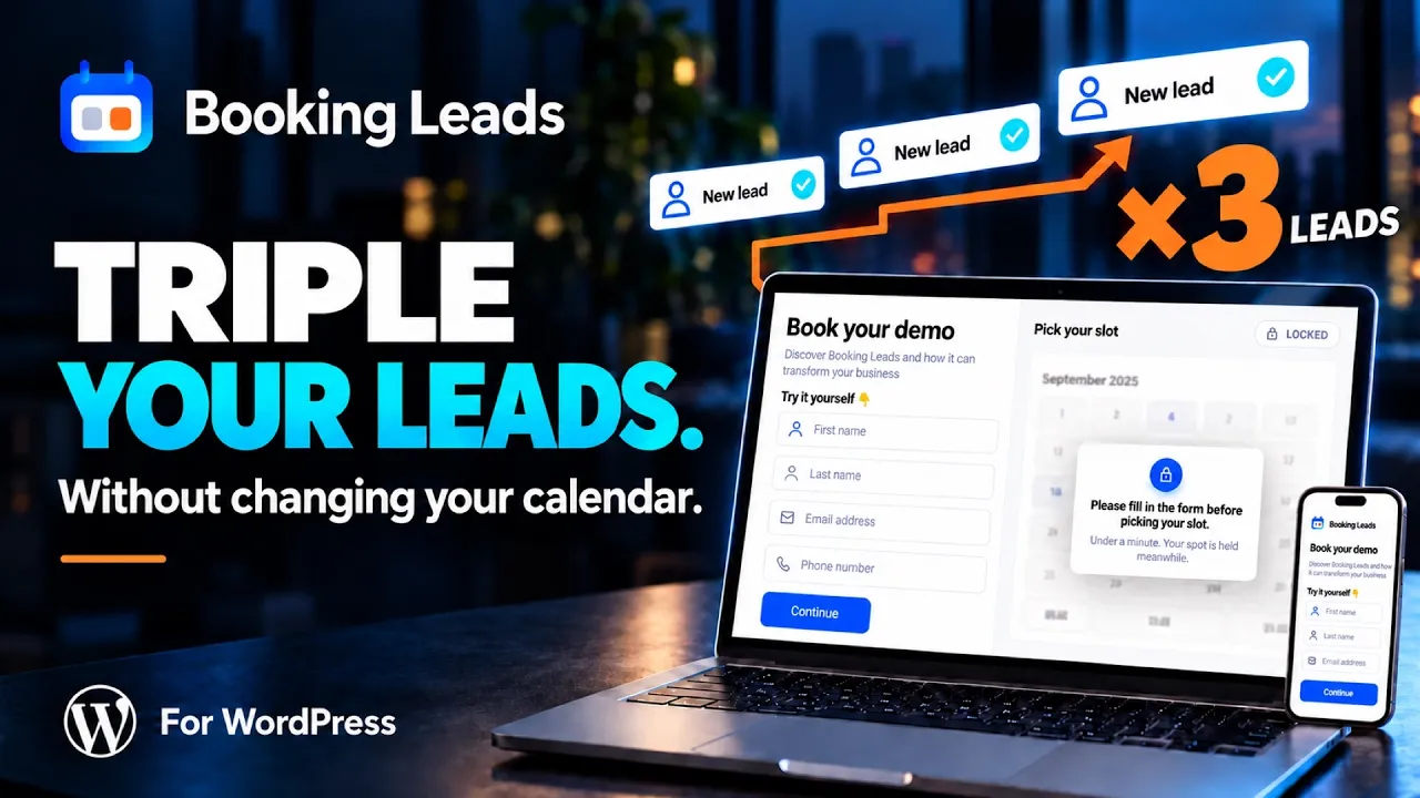 Booking Leads, the smart calendar that recovers your lost clients and triples your appointments