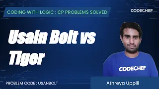 USANBOLT Usain Bolt vs Tiger Coding with Logic CP Problems Solved simple