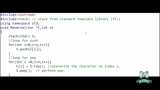 Reverse a string or linked list using stack