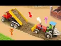 Download Lagu Heavy rain damaged the road - Diy Tractor making Road Science Project with roller and mixer machine