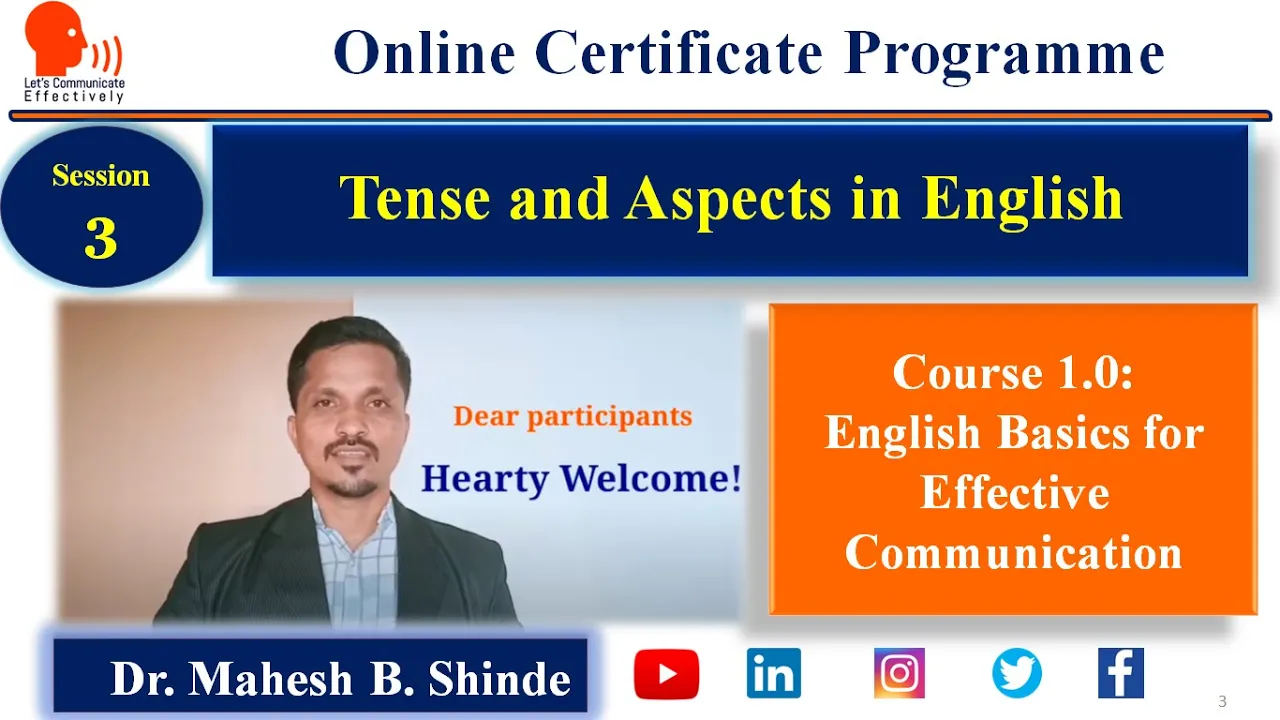 ENGLISH TENSES and Aspects | Course 1.0 | EBEC | Session 3