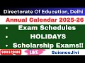 DOE Annual Calendar 2025-26 Exam Schedule Holidays in 2025-26 Scholarship Exams