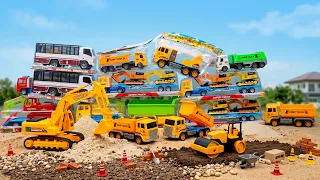 แกะกล่องของเล่นรถก่อสร้างชุดใหญ่! รถแม็คโคร รถดัมพ์ รถบดถนน Construction Toys Unboxing!