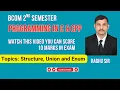 Structure and Union enum C language BCOM 2nd Semester Programming in C Cpp
