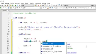 C Program To Print Floyd s Triangle In Reverse