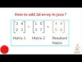 how to add 2d array in java matrix addition in java malayalam Code eureka
