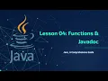 Java Tutorial Series Lesson 04 - Functions Javadoc