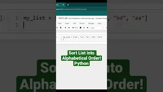 Sort List into Alphabetical Order