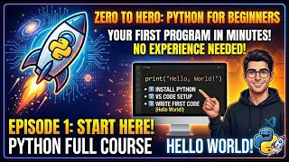 Start Python Today Beginner Course 2026 Ep 1 Setup First Program