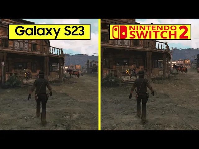 Red Dead Redemption Android Mobile (Samsung Galaxy S23) vs Switch 2 Graphics Comparison