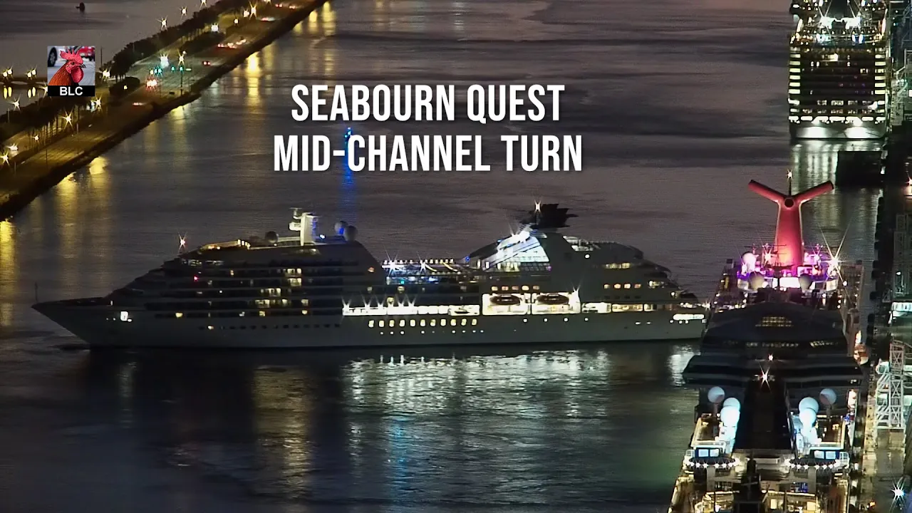 Seabourn Quest Mid-channel Turn at Port Miami