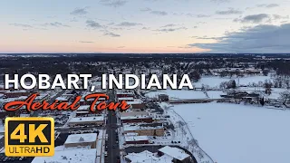 Hobart Indiana from Above A City Split by Space and Water
