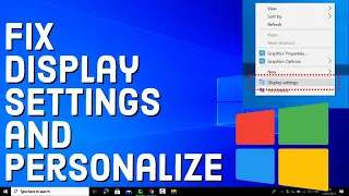 How To Fix Display Settings And Personalize Not Working In Windows 10 
