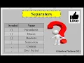 10th of java Separators in java Punctuators