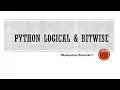 Python Logical Bitwise logical Operators bitwise Operators Python Malayalam Tutorial