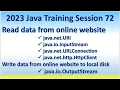 2023 Java Training Session 72 Read data from online website URI InputStream URLConnection HttpClient