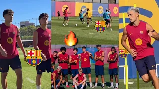 Hard training today as Yamal Olmo Pedri Rodri hard training today ft Flick