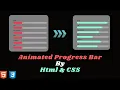 Animated Skills Progress Bar by Html Css Advance css tutorial