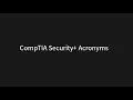 CompTIA Security Acronyms - SY0-701