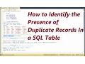 How To Identify The Duplicate Records Present In a Table In SQL Server - Part 1