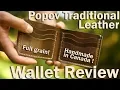 Popov Traditional Horween Leather Wallet Review Hand made in British Columbia Canada
