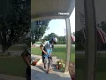 Amazon driver stops delivery to salute American flag