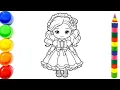 Cute Princess Drawing Painting Coloring For Kids and Toddlers - Child Art
