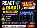React map Function Explained List Table Rendering in React JS Hindi