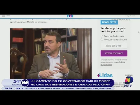 Julgamento do ex-governador Carlos Moisés no caso dos respiradores é anulado pelo CNMP