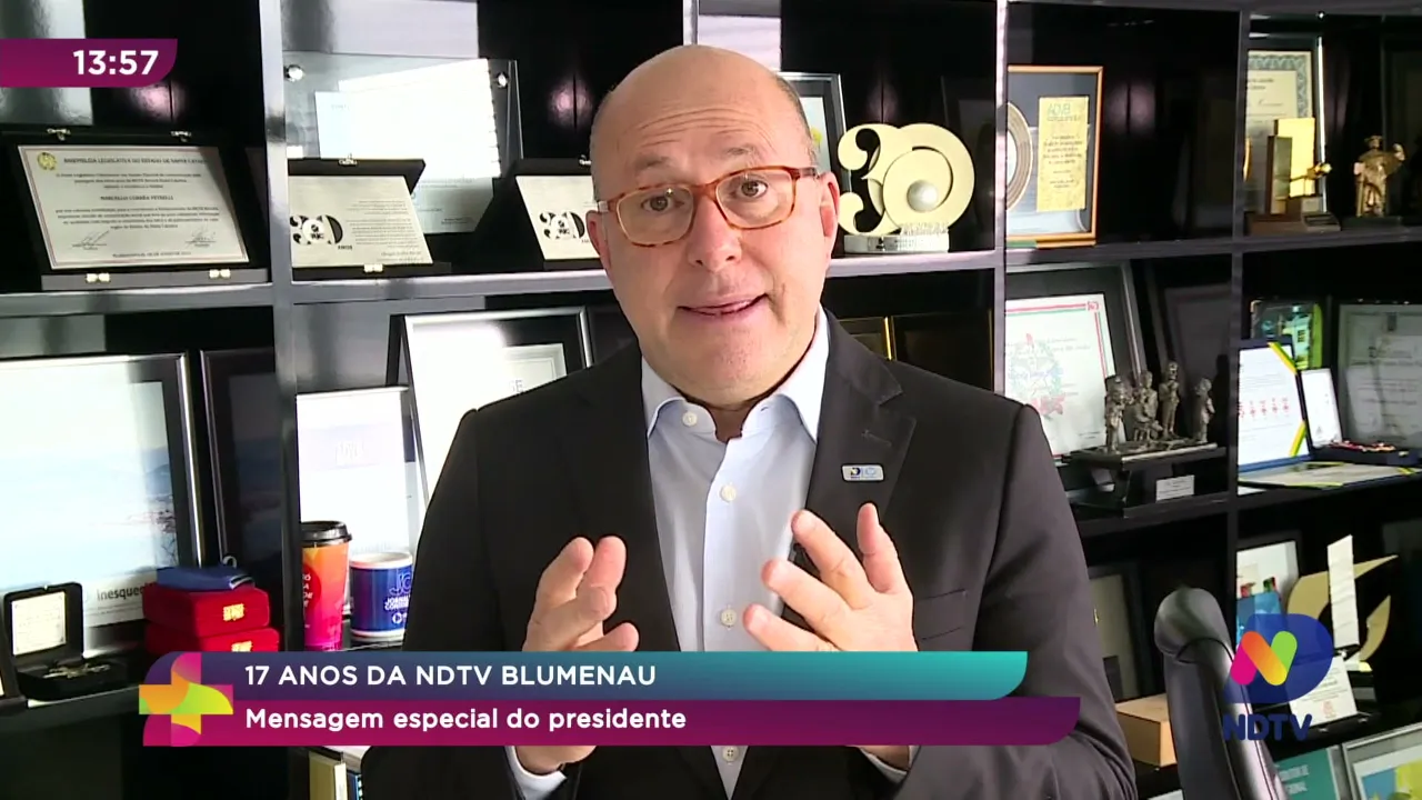 Presidente do Grupo ND parabeniza a NDTV Blumenau pelos seus 17 anos