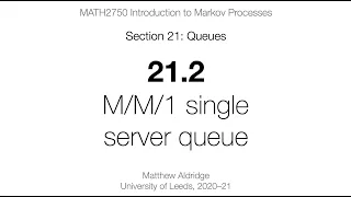 MATH2750 1 single server queue