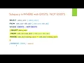 SQL subqueries - Lesson 8 EXISTS NOT EXISTS ALL ANY