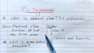 Abstract class in C what is abstract class and pure virtual function in c