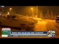 Snow piling up in Flagstaff overnight rain slowing down in the Valley