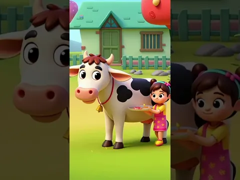 Gaiyya Meri Gaiyya, गैया मेरी गैया,  Cow Cartoon #shorts #hindikavita #animals #cattlefarm #ytshort