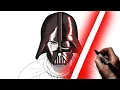 How To Draw Darth Vader Cracked Helmet Step By Step Star Wars