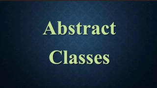 Lesson 6 - Abstract Classes Java for Beginners