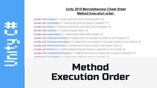 Method Execution Order - Beginner s guide to Unity