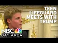 Trump honors 16-year-old lifeguard at White House for heroic ocean rescue