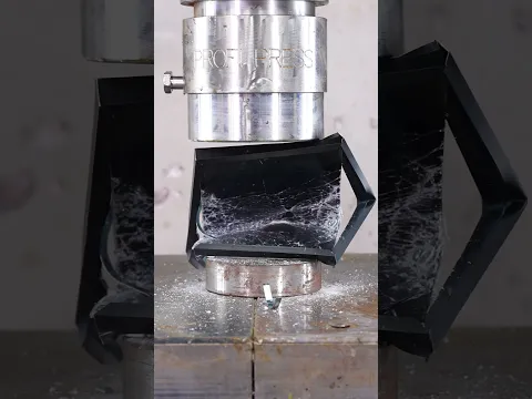 Disclaimer: It was already broken.#hydraulicpress #solarenergy #destruction